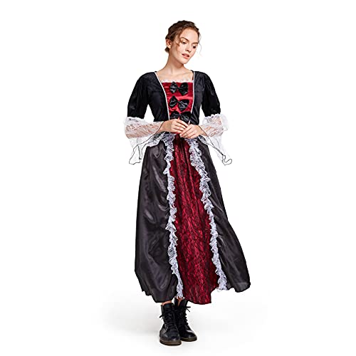 Faynore Women's Royal Vampire Dress Halloween Gothic Vampiress Cosplay Costume Party Outfits