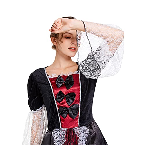 Faynore Women's Royal Vampire Dress Halloween Gothic Vampiress Cosplay Costume Party Outfits